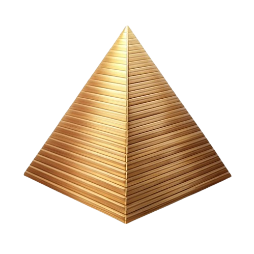 Golden figure of pyramid